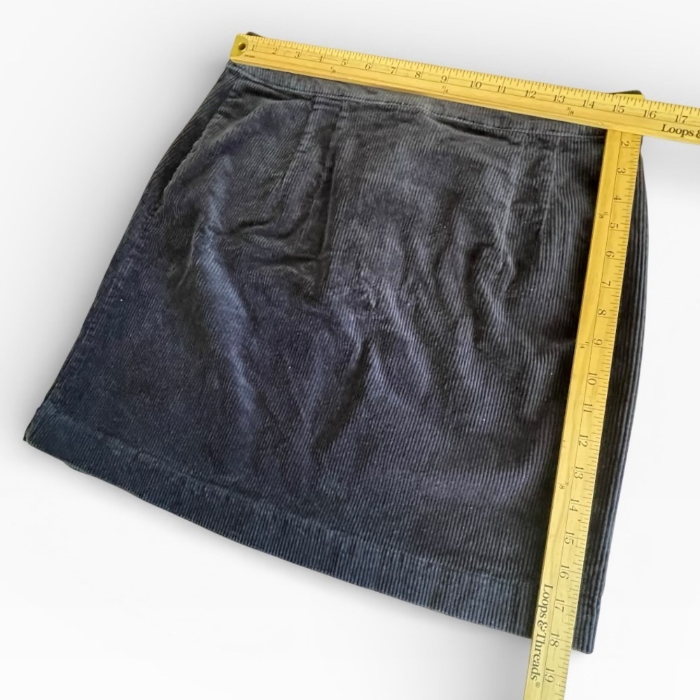 Loft Dark Blue Corduroy mini Skirt Size: 8 - Picture 4 of 6